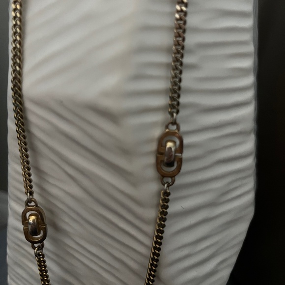 CHRISTIAN DIOR Vintage CD Chain Link Necklace AUTHENTIC - Picture 3 of 6